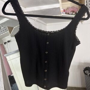 Active USA Black Button-Front Camisole